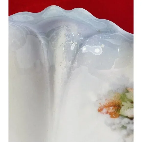 Antique Silesia Porcelain Plate Luster Grapes Pattern Fine Bone China Germany - Picture 9 of 14